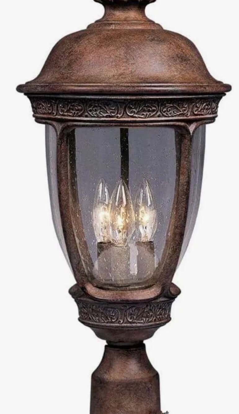 Maxim Knob Hill DC 3-Light Outdoor Post Lantern in Sienna 3460CDSE